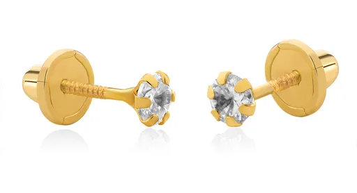 Brilio Cercei mici strălucitori din aur galben 14/178.361/17ZIR