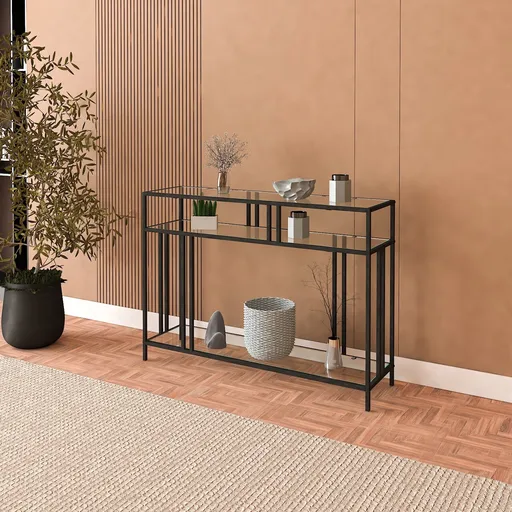 Bufet, Hanah Home, Venedik, 100x30x78 cm, Negru