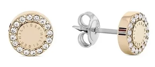 Tommy Hilfiger Cercei stud roz placați cu aur cu cristale 2780909