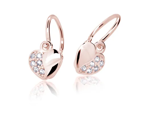 Cutie Jewellery Cercei pentru copii din aur roz C2160-10-X-4 alb