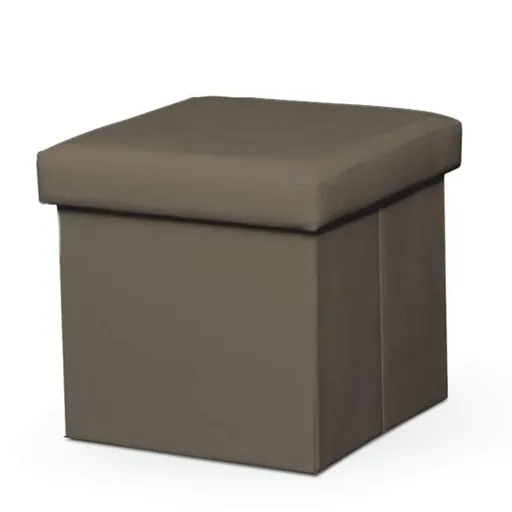 Taburet cu spațiu de depozitare Tela new, marodeschis, 40 x 40 x 37 cm, maro