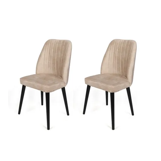 Set de scaune de sufragerie Alfa Beige and Black,2 buc.