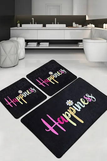 Set covorase de baie, L'essentiel Maison, Happiness Djt, Multicolor
