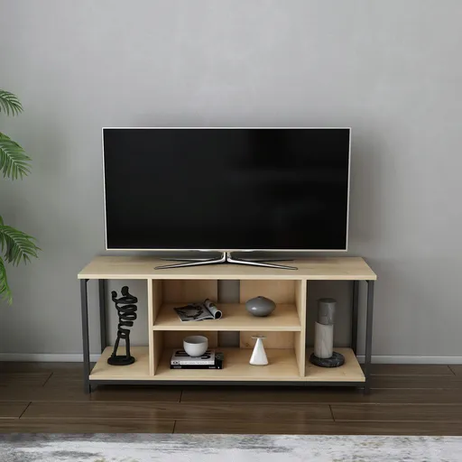 Comoda TV, Hanah Home, Rinaldo, 120x35x50.8 cm, Negru / Stejar