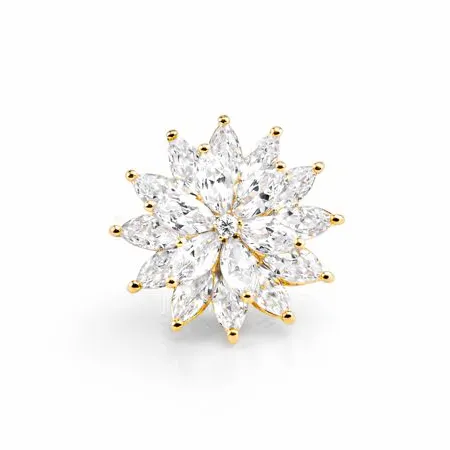 Troli Broșă strălucitoare în formă de floare Gold