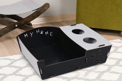 Pat pentru pisici, 200, Alb/Negru