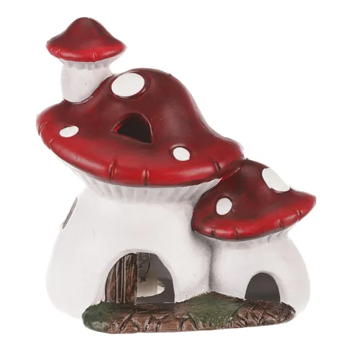 Decorație LED de toamnă Casă luminoasă în formă deciupercă, 14 x 10 x 15 cm, ceramică