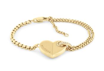 Tommy Hilfiger Brățară fermecătoare placată cu aur cu inimioară Bold Heart 2780929