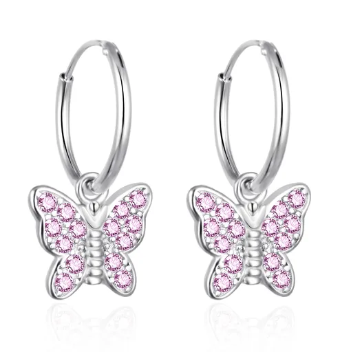 Agato Cercei din argint pentru fete 2 in 1 Fluturi AGT-ED011KP