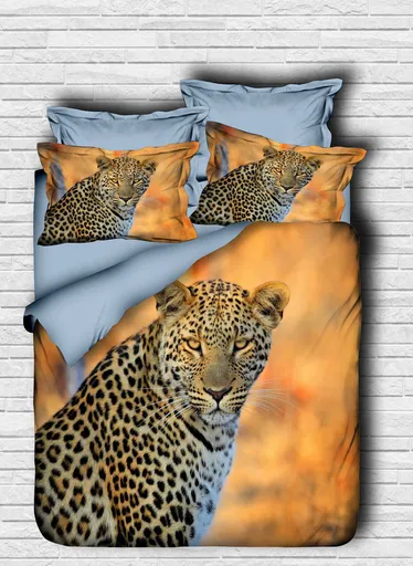 Lenjerie de pat dubla King (EU) (ES), 3 piese, L'essentiel Maison, 133, Orange / Brown / Blue