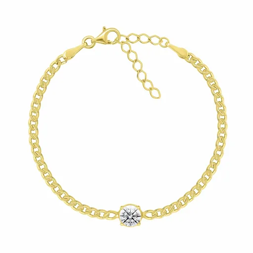 Brilio Silver Brățară placată cu aur pentru femei cu zirconiu cubic BRC184Y