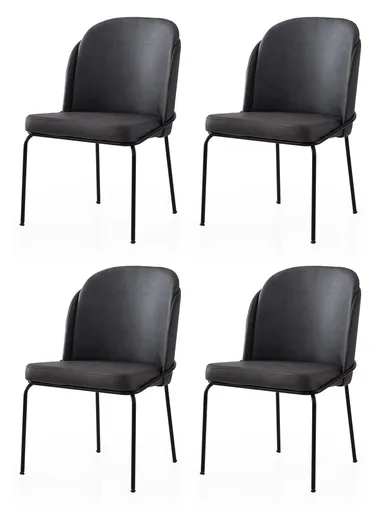 Set scaune 4 piese, Hanah Home, Dore, Aur/Negru