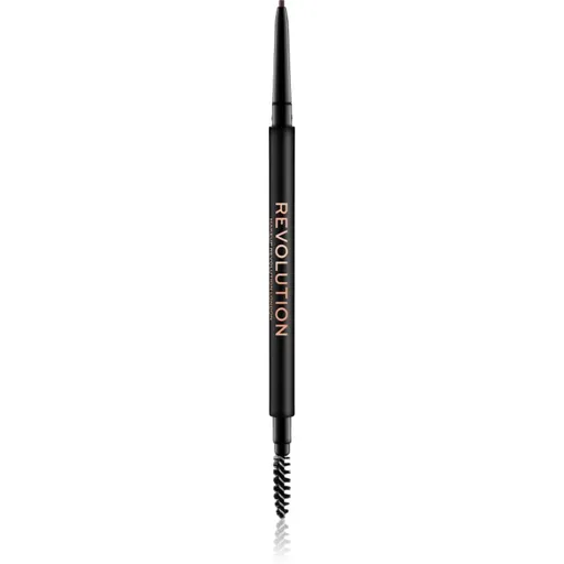 Makeup Revolution Precise Brow Pencil creion sprâncene precise cu pensula culoare Dark Brown 0.05 g