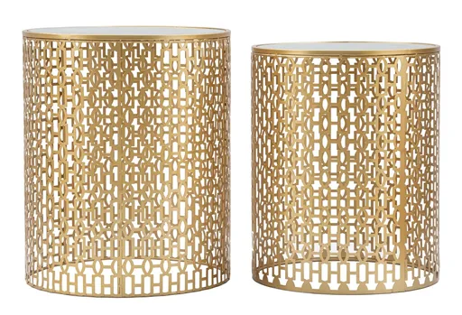 Set 2 masute Oblin, Mauro Ferretti, fier, auriu