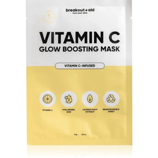 breakout + aid Vitamin C Glow Boosting Mask masca pentru celule cu vitamina C 34 g