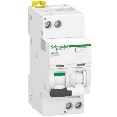Intrerupator diferential RCBO ICV40H 1P+N B 10A 10kA 30mA A Schneider A9DG4610