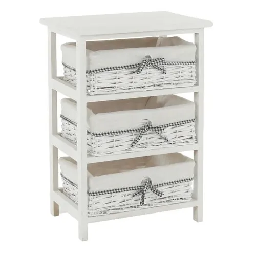 Comodă Ruby 3 albă, 40 x 57 x 29 cm