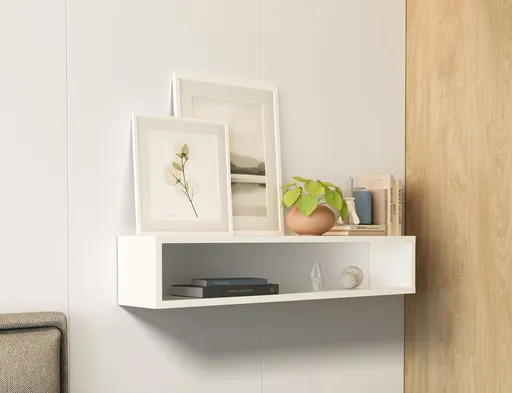 Raft de perete ELTAP, Finees, 80x15x15 cm, PAL/PVC, alb