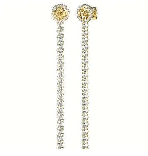 Guess Cercei deosebiți placați cu aur cu cristale transparente Paradise JUBE05144JWYGT/U