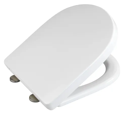 Capac de toaleta Exclusive, Wenko, 36.5x47 cm, duroplast/inox, alb