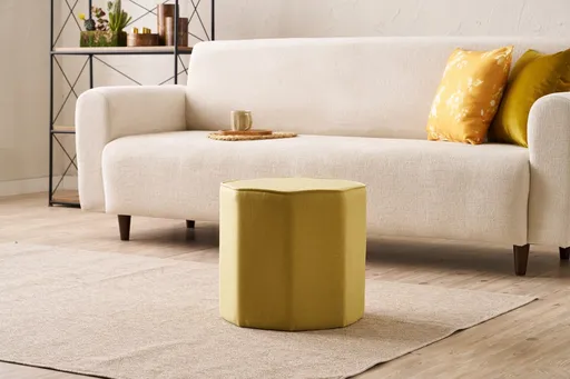 Taburet, Atelier del Sofa, 825BLC5161, Lemn, Galben