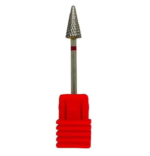 Bit Cap Freza Unghii - Carbid - Forma Con M06F Briu Rosu