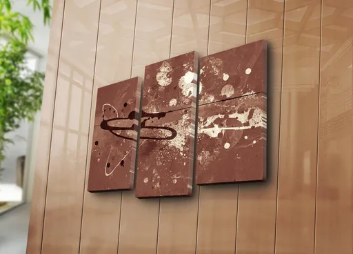 Tablou decorativ, 3PATK-91, 20 x 39 cm, 2 piese, Multicolor