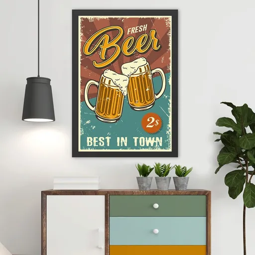 Tablou decorativ, Fresh Beer (55 x 75), Polistiren, Multicolor