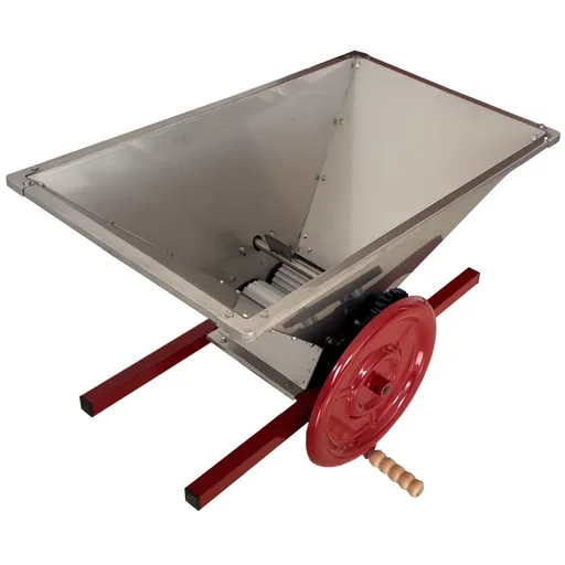 Zdrobitor struguri manual ZSM-50S cu agitator cuva INOX 50 L, 500-600 Kg/h