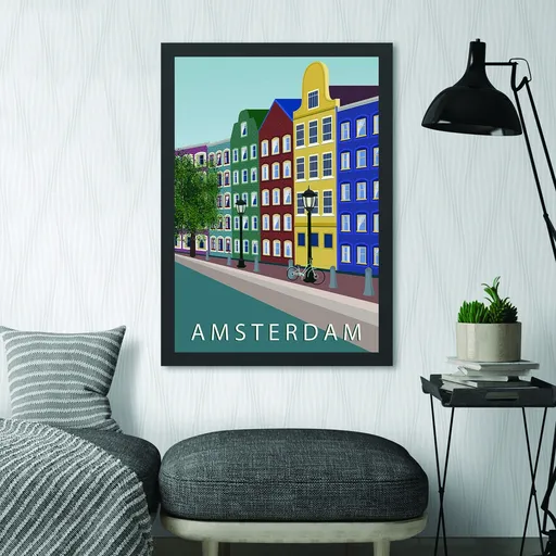 Tablou decorativ, Amsterdam 4 (55 x 75), Polistiren, Multicolor