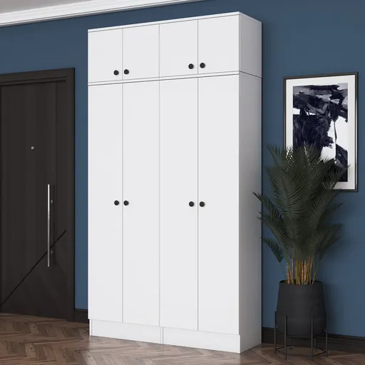 Cuier de perete, Hanah Home, EA146, 119.6x226.4x37.5 cm, Alb