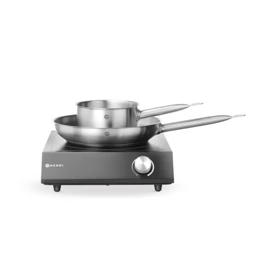 Set Plita cu inductie 3500W , cratita , tigaie, HENDI, Negru, 220-240V/3500W, 320x395x(H)95mm