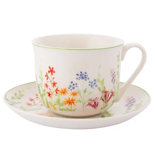 Altom Ceainic jumbo din porțelan cu farfurieNature Awakening 450 ml