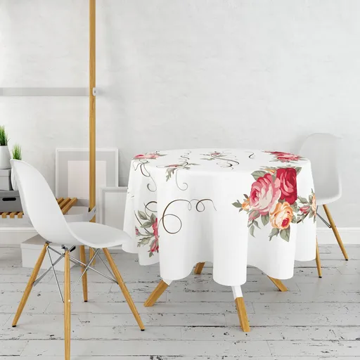 Fata de masa, Hermia, 994PRL1118, Diametru: 160 cm, Multicolor