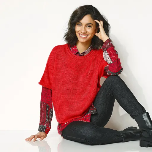 Pulover cu mâneci la cot