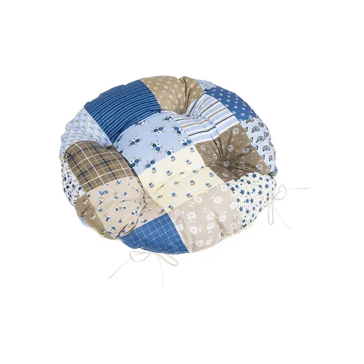 Bellatex Perna Adéla matlasată rotundă Patchworkalbastră 40 x 40 cm