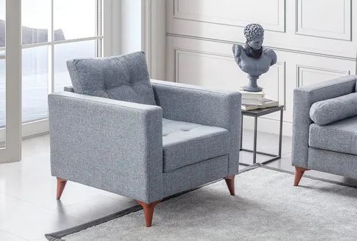 Fotoliu, Atelier del Sofa, 752EST1708, Frame: 70% HORNBEAM/30% MELAMINE COATED CHIPBOARD, Gri