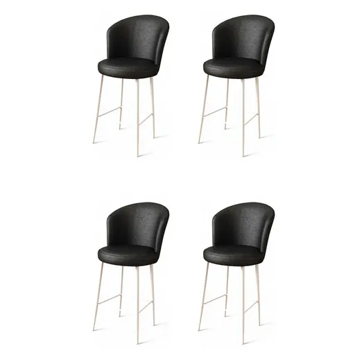 Set de scaune de bar Uras Black and White, 4buc., negru, 4 buc
