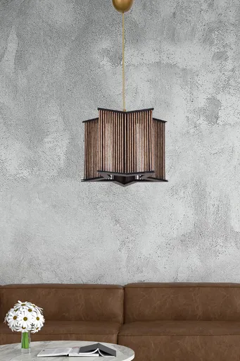 Lustra, Opviq, 390FLH1598, Metal, Negru / Aur roz