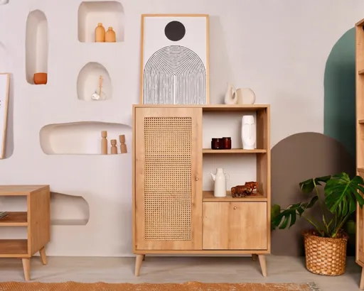 Dulap multifunctional, Hanah Home, Hazeran Multi, 40x90x110 cm, Stejar