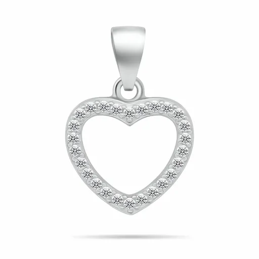 Brilio Silver Pandantiv in formă de inimă cu zircon cubic PT140W