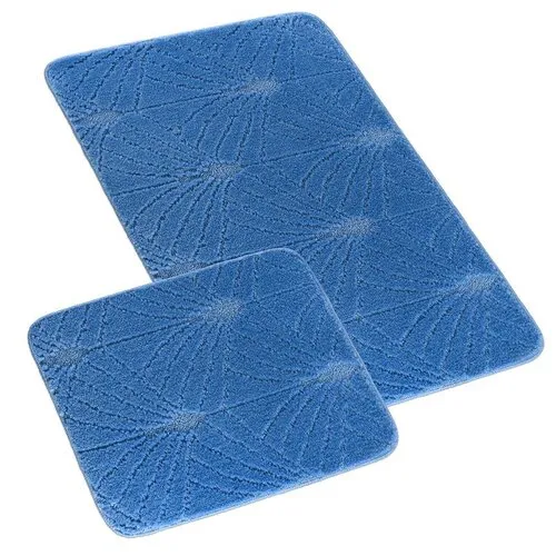Bellatex Set de covorașe de baie Bany fără decupajChrpa albastru închis, 60 x 100 cm, 60 x 50 cm