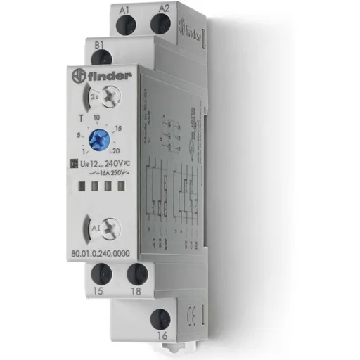 Releu de timp, multi-tensiune, multi-functiune (AI, DI, SW, BE, CE, DE) Finder 80.01.0.240.0000