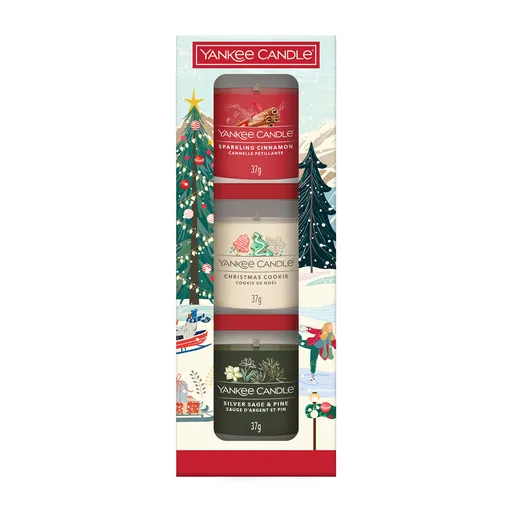 Yankee Candle Set cadou cu 3 lumânări votive din sticlă Christmas Classics 2025