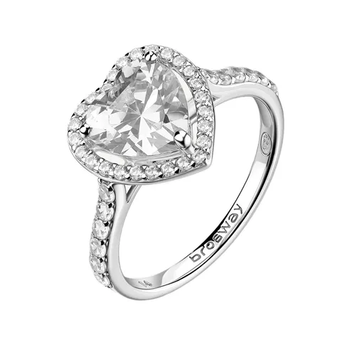 Brosway Inel inimă din argint cu zirconiu cubic Fancy Infinite White FIW166 50 mm