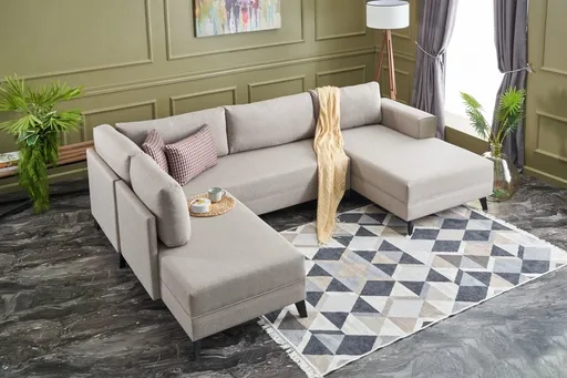 Coltar extensibil Efsun, Balcab Home, 300x78x80 cm, lemn, crem