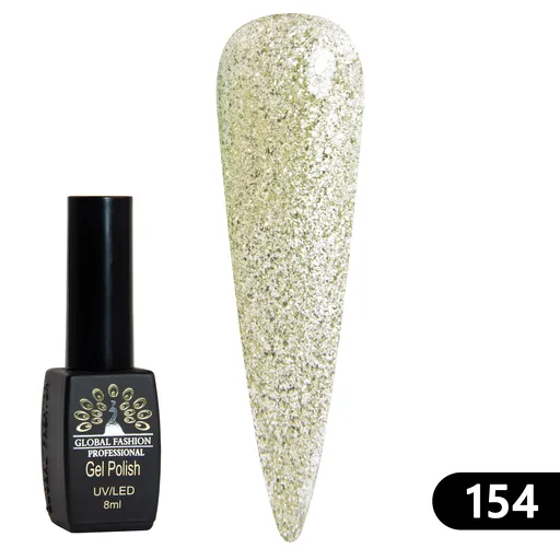 Gel Lacquer Global Fashion Black Elite 8 ml - 154, TPO Free