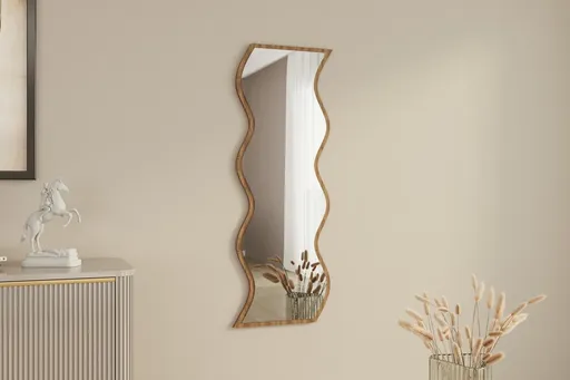 Oglinda decorativa, Hanah Home, Safi, 40x120x2.2 cm, Alb/Maro