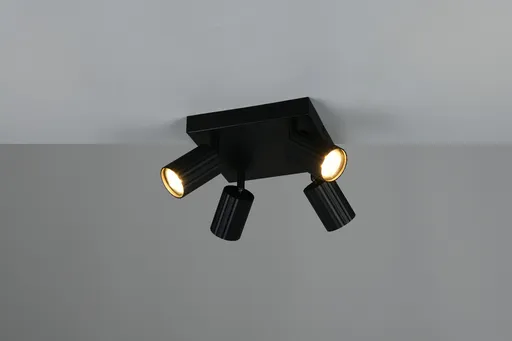 Plafoniera Soka, TRIO, 20x20x14.5 cm, 10W, 4x GU10, metal, negru mat