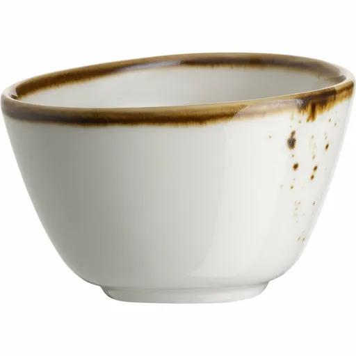 Mäser Bol oval Pintar White cu puncte maro 7 x 6cm, maro, S